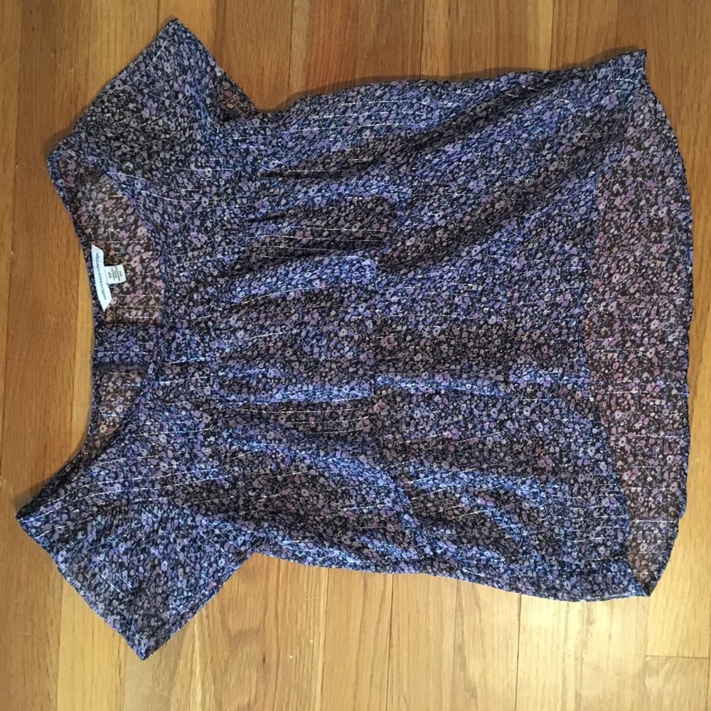 American Eagle sheer flowered shirt